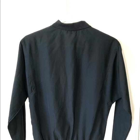 Vintage Diane von furstenberg top long sleeve collar button front black blouse - Picture 3 of 3